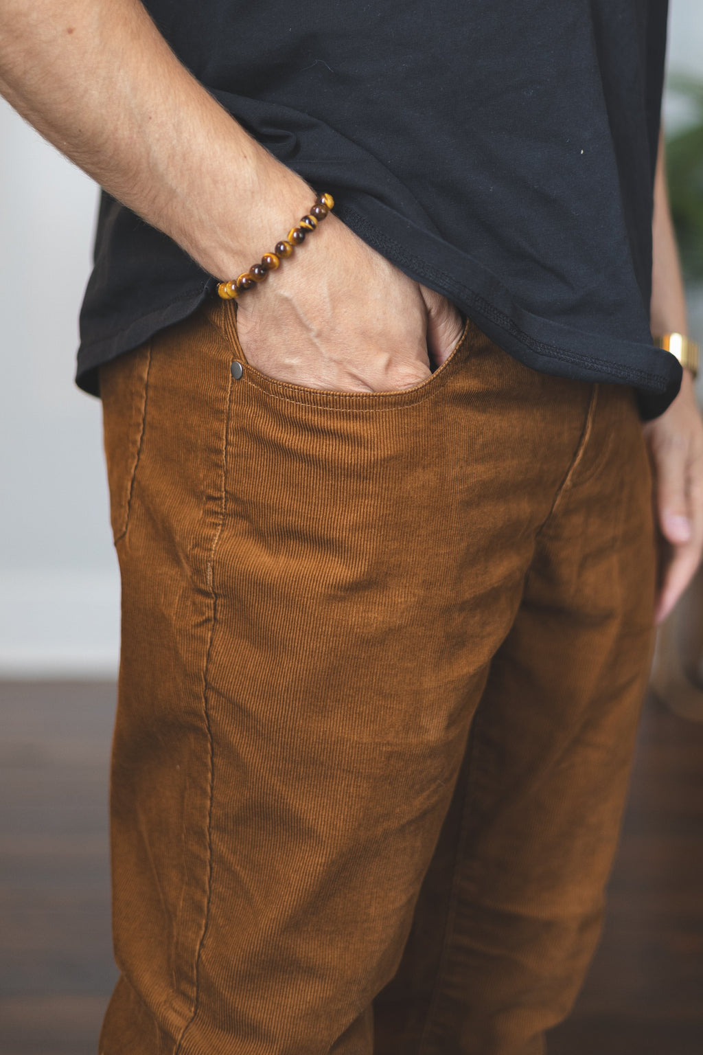 Stretch Cord 5 Pocket Pants Caramel